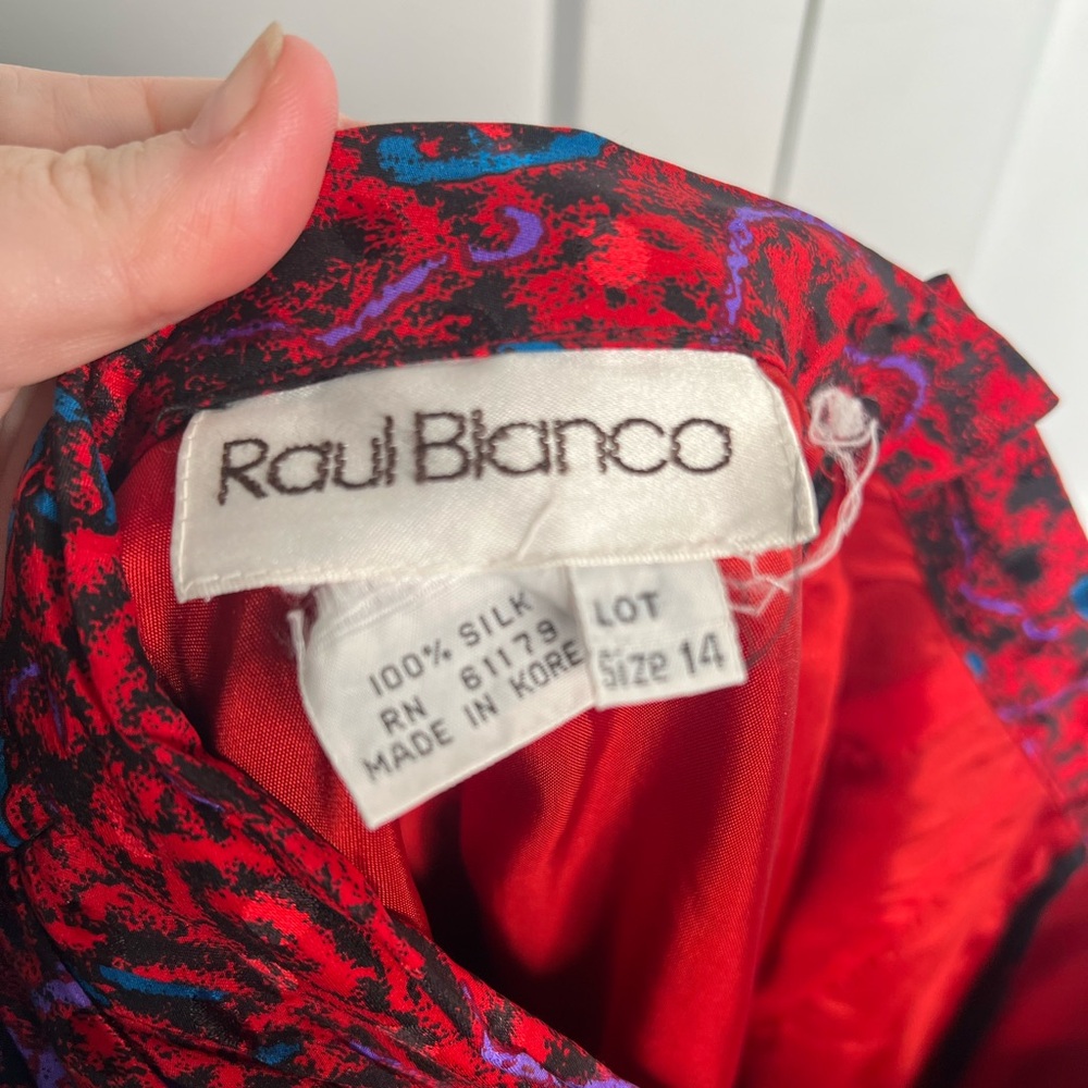 FINAL SALE Raul Blanco Neiman Marcus Vintage 2 Piece 100% Silk Suit Jacket Skirt - Picture 13 of 13